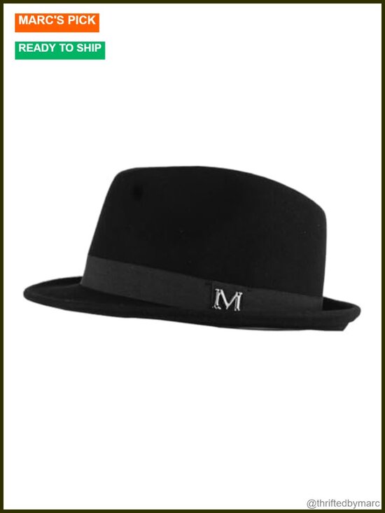 100% Wool Felt Fedora Hat Trilby Short Brim Unisex main image 2